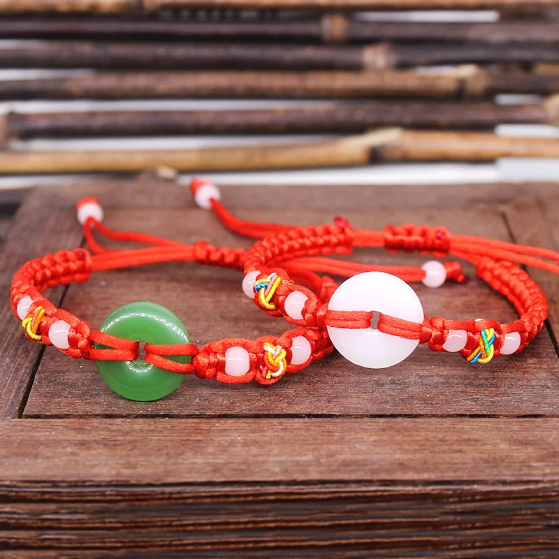Women'S Vintage Accessories - Pulsera de Donut de Jade Real,