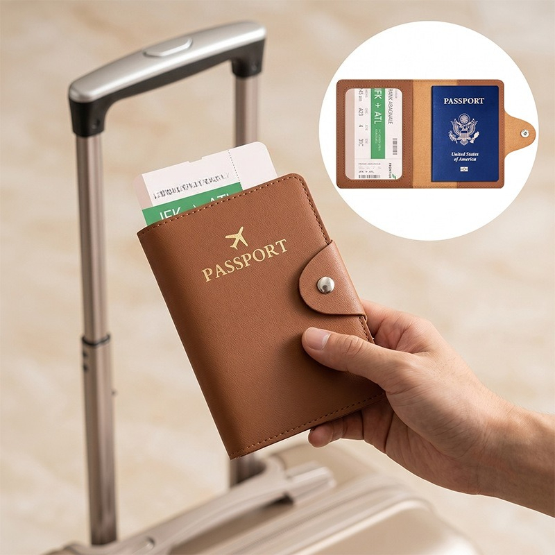 Women'S Accessories Wallet - Funda de pasaporte de cuero sintético